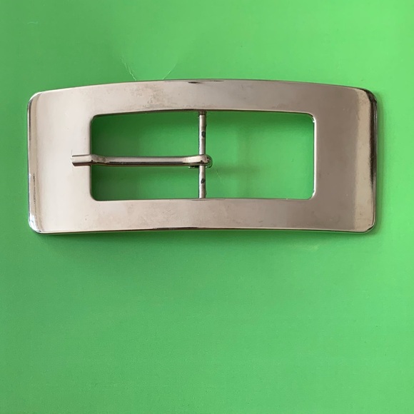 Made in Italy Oversized Polished Metal Belt Buckle - Picture 1 of 8